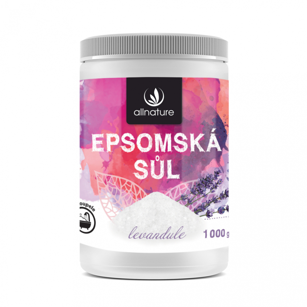 Obrázok Allnature Epsom Salt Lavender Kúpeľová soľ 1000g