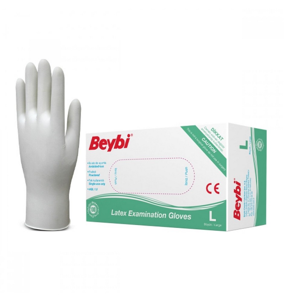 BEYBI Latexové rukavice veľkosť L 100 kusov - MojaLekáreň.sk