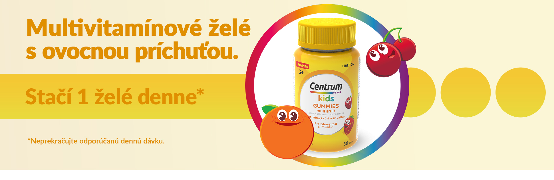 Obrázok CENTRUM Kids gummies multivitamín pre deti multifruit želé 60 kusov (5)