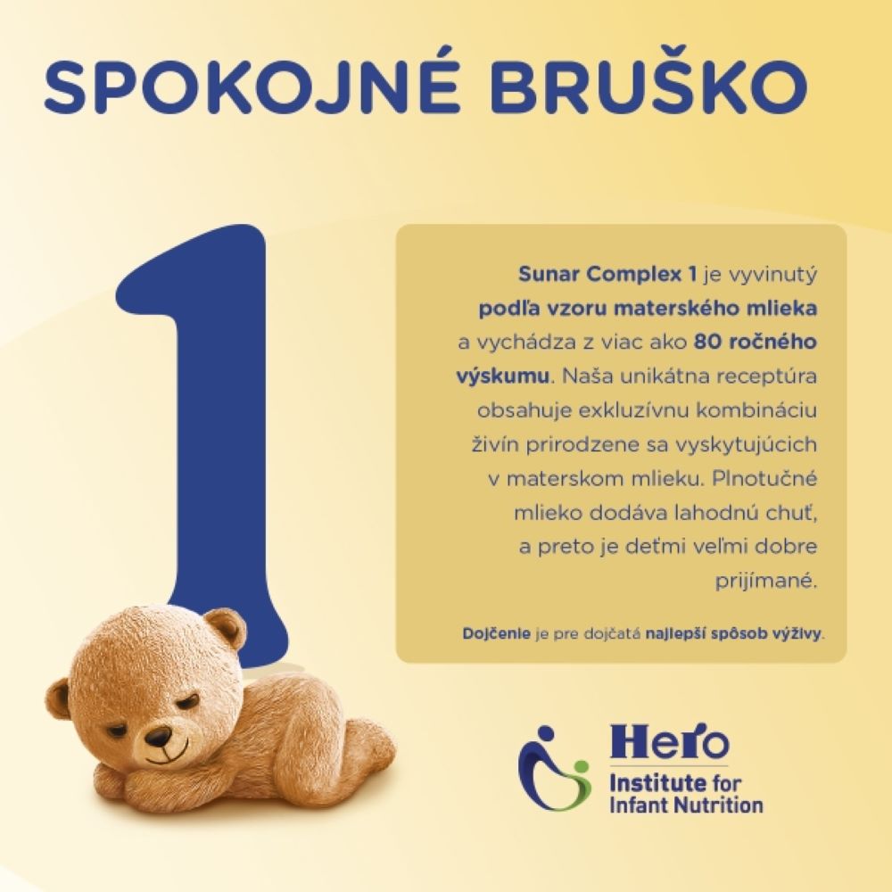 Obrázok SUNAR Complex 1 Počiatočné dojčenské mlieko od 0 - 6 mesiacov 600 g (3)