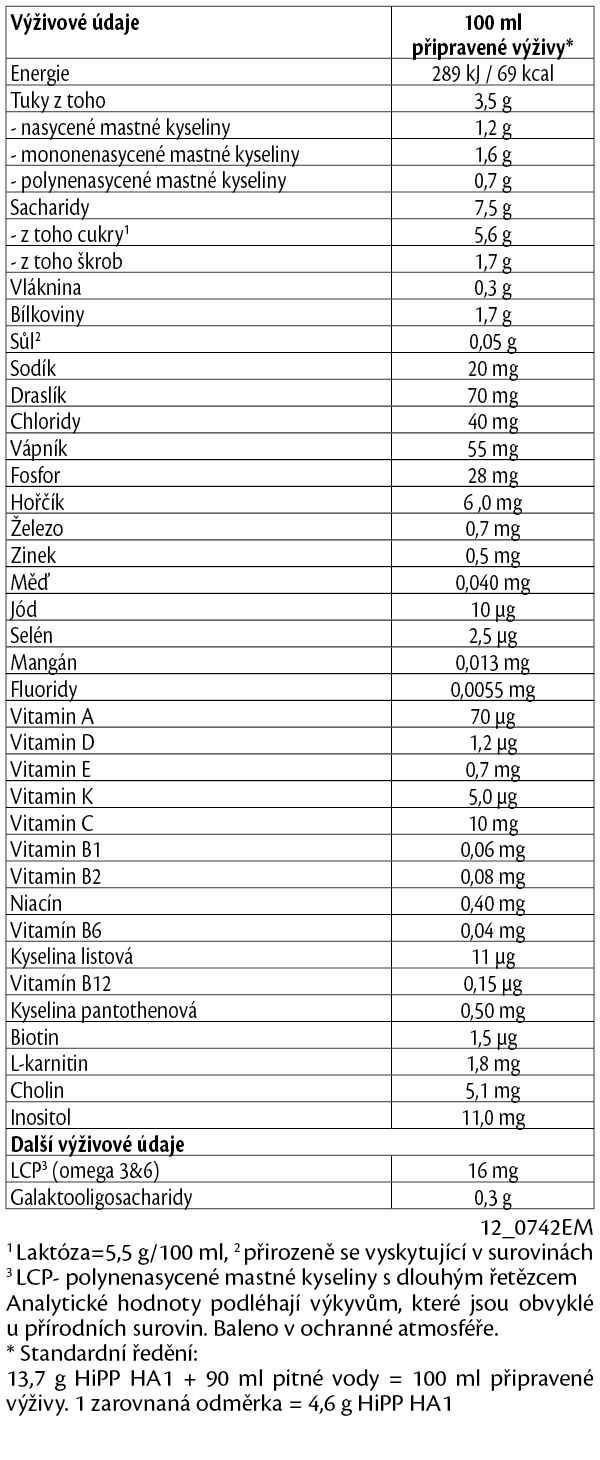Obrázok HiPP HA 1 Combiotik Počiatočné dojčenské mlieko od narodenia 500 g