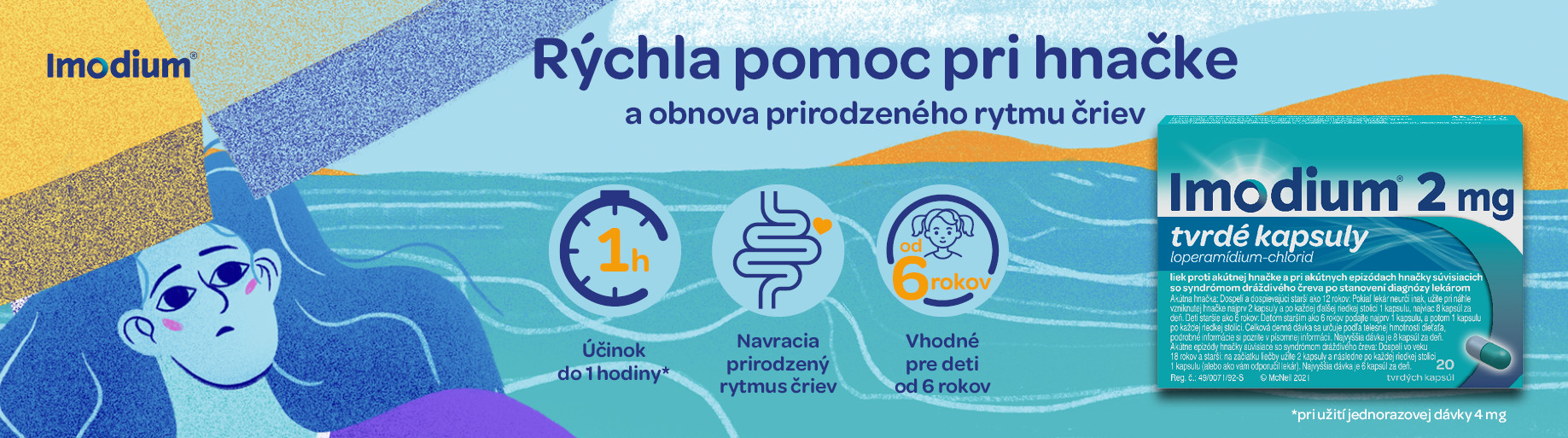 Obrázok IMODIUM 2 mg 20 tvrdých kapsúl