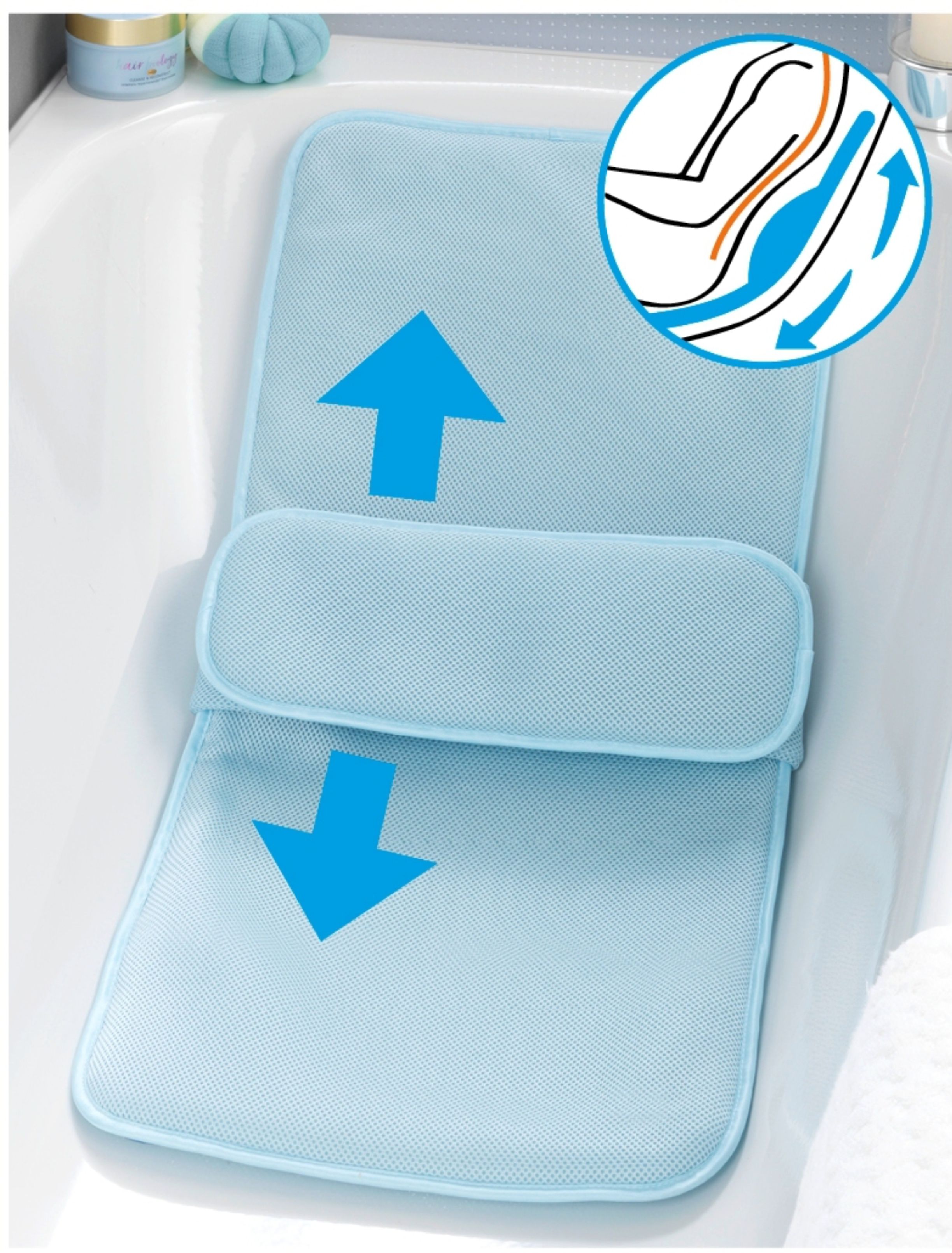 Obrázok MAXIMEX Luxusná protišmyková podložka do vane s posuvným vankúšom