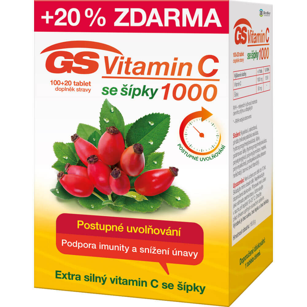 Obrázok GS Vitamín C 1000 so šípkami 120 kapsúl