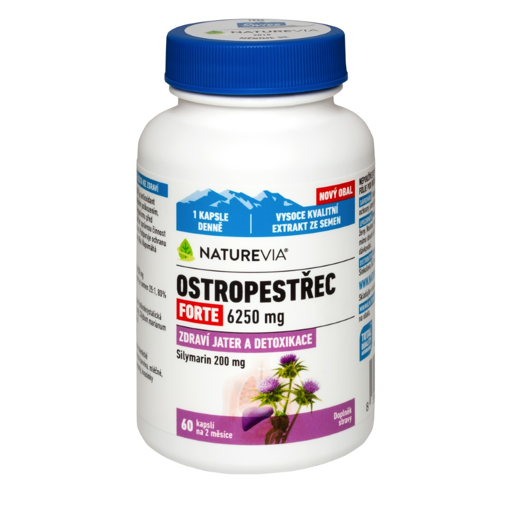 Obrázok SWISS NATUREVIA PESTREC mariánsky FORTE 6250 mg cps 1x60 ks